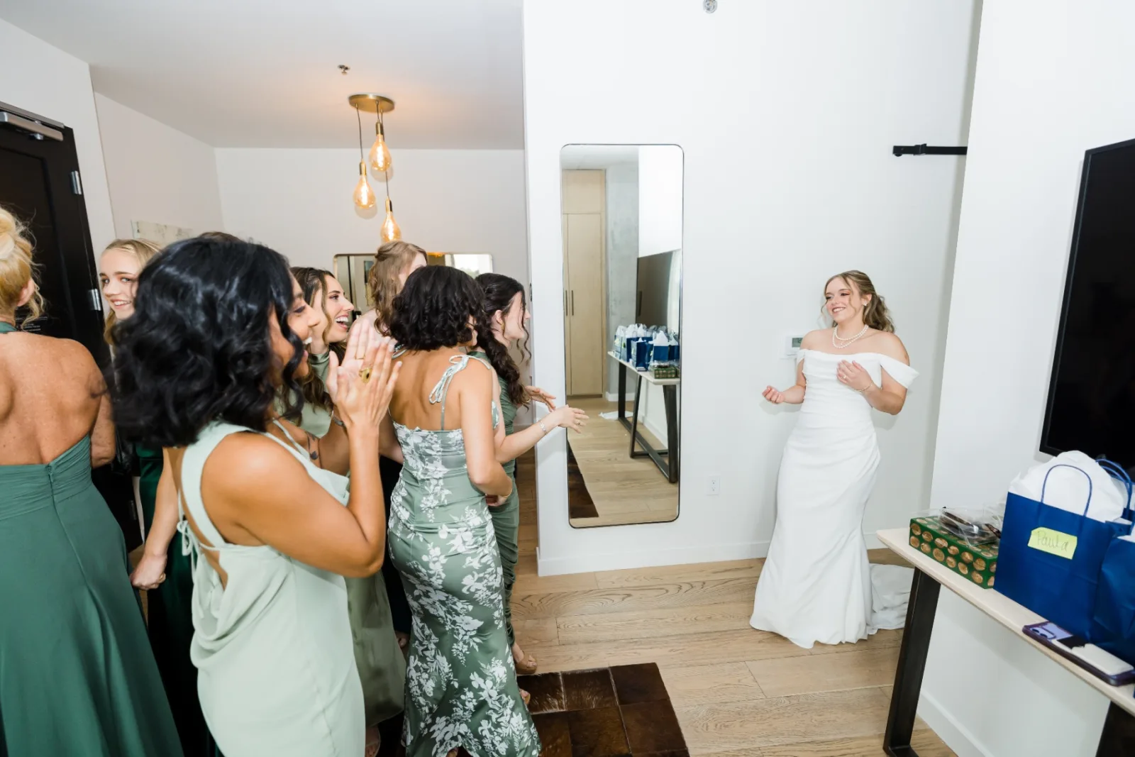 Bridesmaids' first look