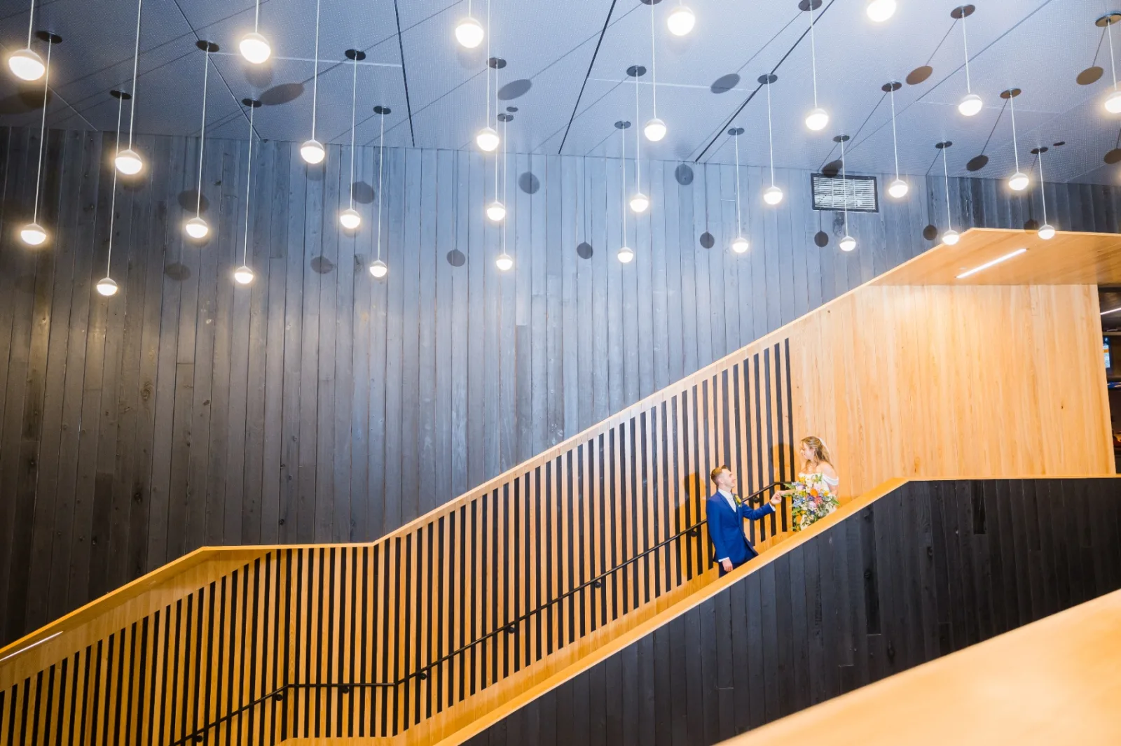 Couple on the Bellyard staircase