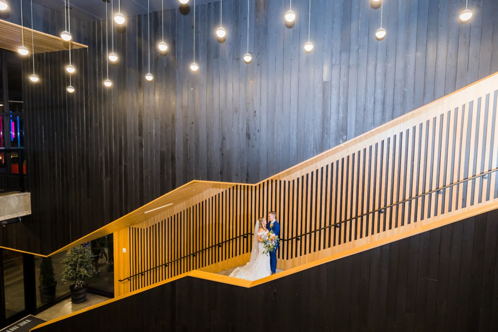 Portrait on the sculptural staircase